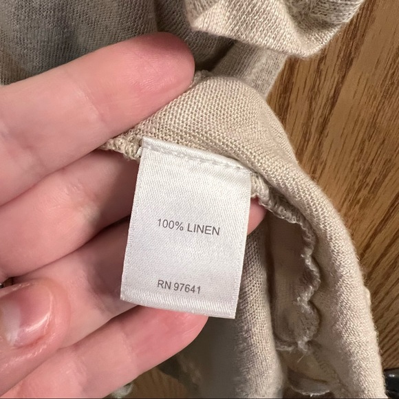 J. Jill Love Linen 100% Linen Short Sleeve Top w/ Knot Hem Size XL - Picture 6 of 7